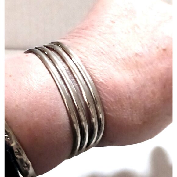 Taxco Mexico Four bar sterling silver cuff (1189) - Picture 7 of 8